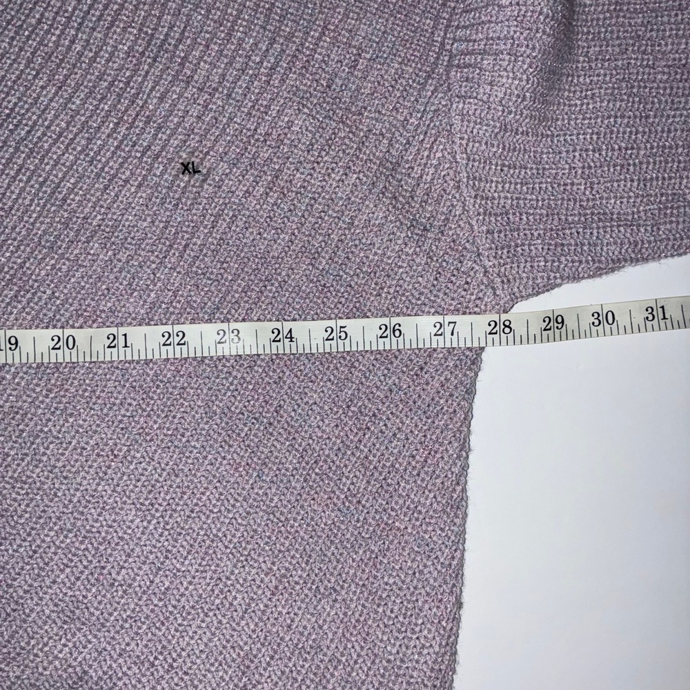SOHO New York & Co Womens XL Purple Shimmer Knit Oversized Sweater - Picture 6 of 7